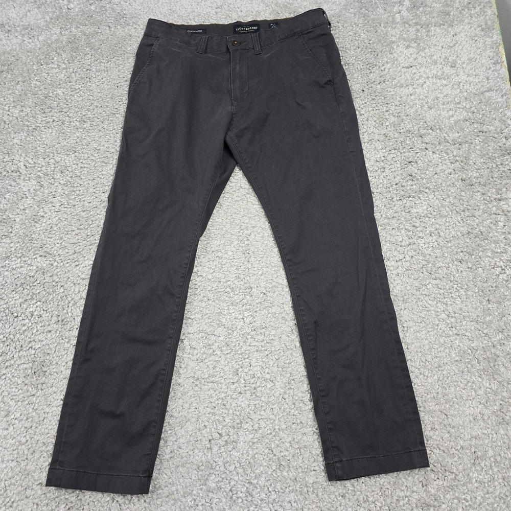 Lucky Brand 410 Athletic Chino‎ Mens 31x30 Charcoal Gray Stretch Minimalist